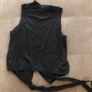 Lululemon black speckled wrap top